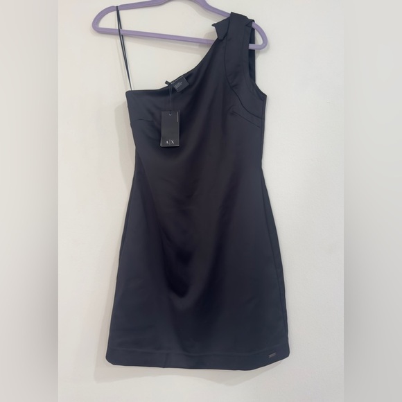 Armani Exchange. Elegant Black One-Shoulder Dress - Picture 1 of 8